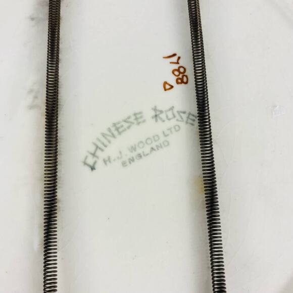 Vintage H. J. Wood chinese Rose Hand-painted Plate Wall‎ Hanging - Picture 5 of 6